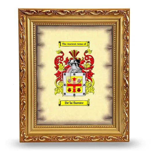 De'la'fuente Coat of Arms Framed - Gold