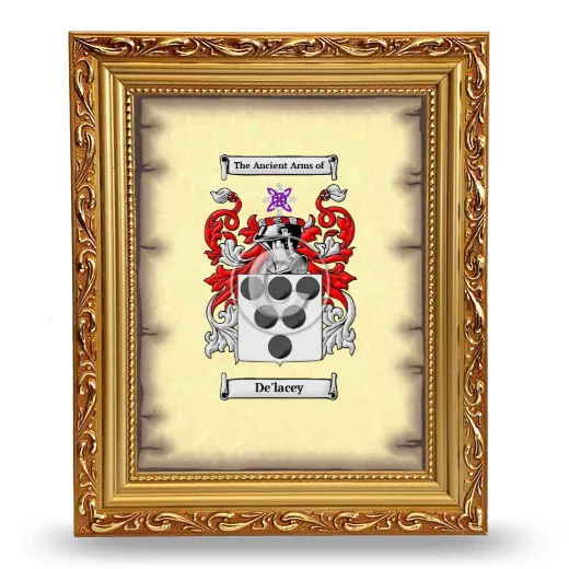 De'lacey Coat of Arms Framed - Gold