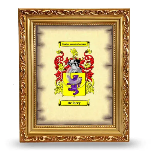 De'lacey Coat of Arms Framed - Gold