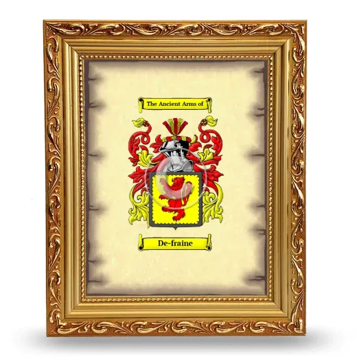 De-fraine Coat of Arms Framed - Gold