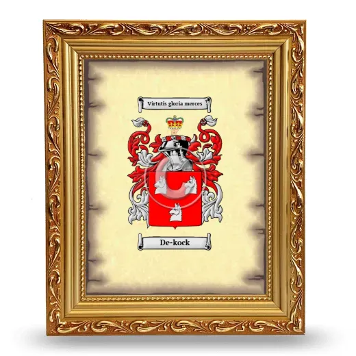 De-kock Coat of Arms Framed - Gold
