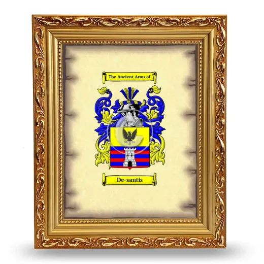 De-santis Coat of Arms Framed - Gold