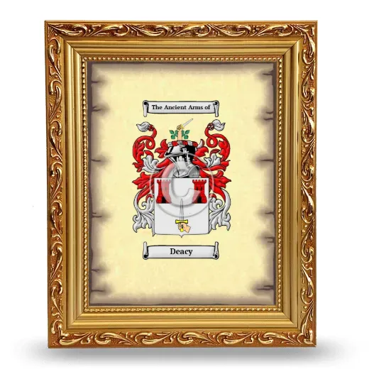 Deacy Coat of Arms Framed - Gold