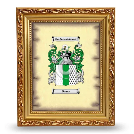 Deacy Coat of Arms Framed - Gold