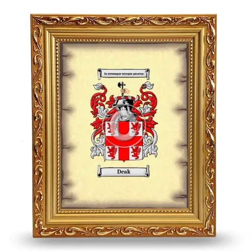 Deak Coat of Arms Framed - Gold