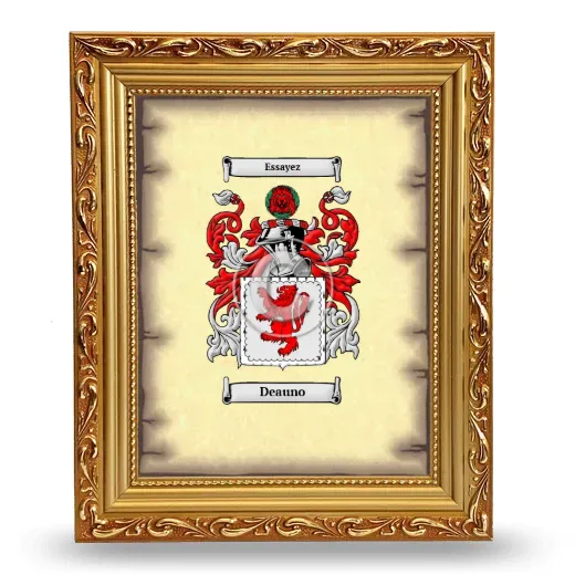 Deauno Coat of Arms Framed - Gold