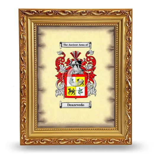 Deazevedo Coat of Arms Framed - Gold
