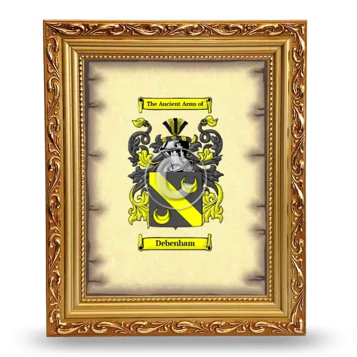 Debenham Coat of Arms Framed - Gold
