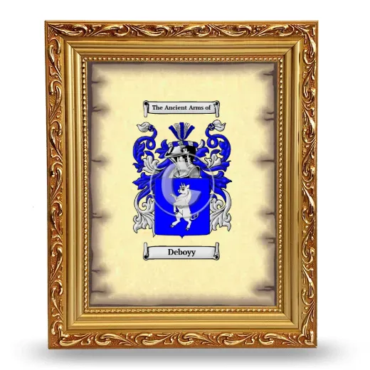 Deboyy Coat of Arms Framed - Gold