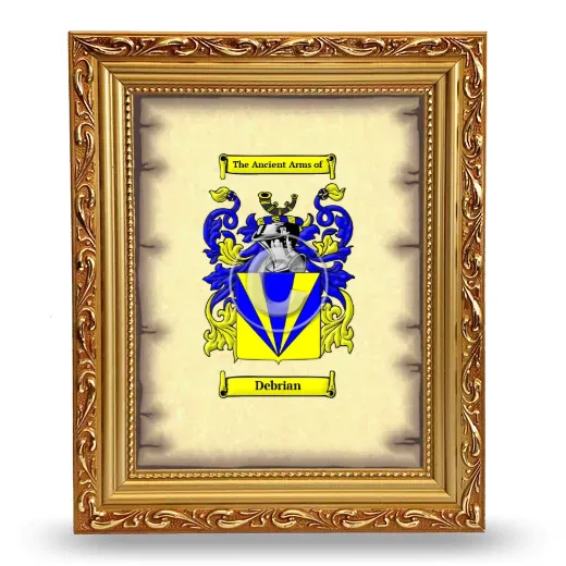 Debrian Coat of Arms Framed - Gold