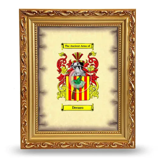 Decaro Coat of Arms Framed - Gold