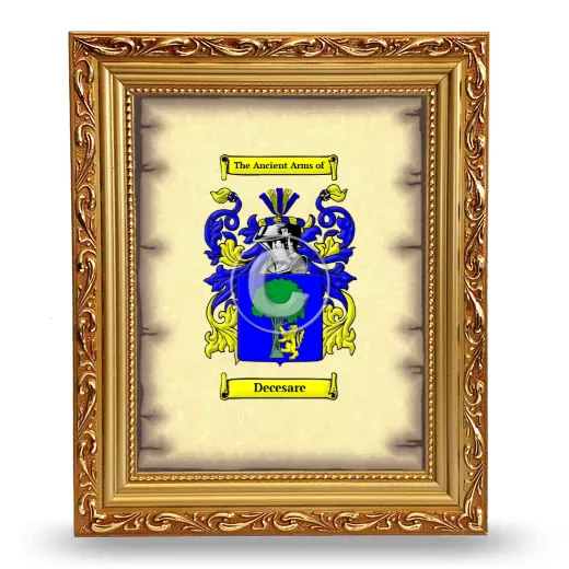Decesare Coat of Arms Framed - Gold