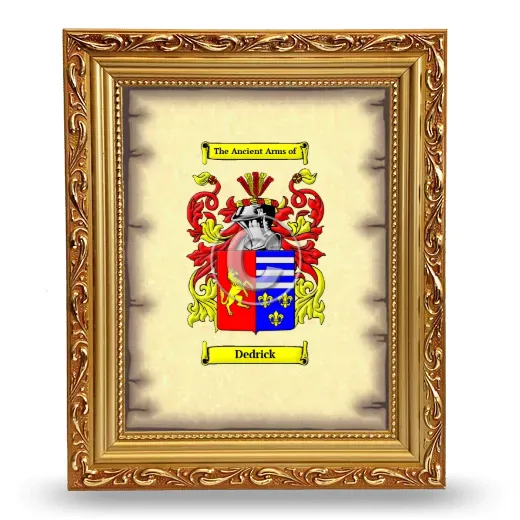 Dedrick Coat of Arms Framed - Gold