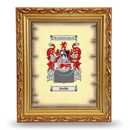 Deeble Coat of Arms Framed - Gold