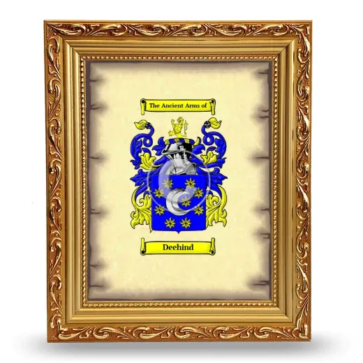 Deehind Coat of Arms Framed - Gold