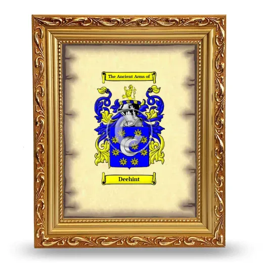 Deehint Coat of Arms Framed - Gold