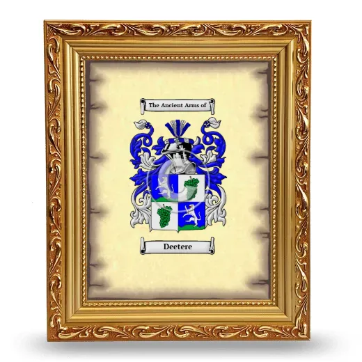 Deetere Coat of Arms Framed - Gold