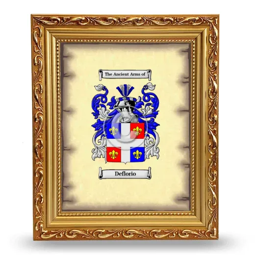 Deflorio Coat of Arms Framed - Gold