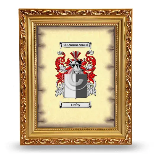 Defoy Coat of Arms Framed - Gold