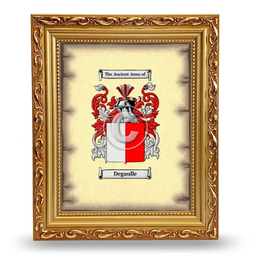 Degaulle Coat of Arms Framed - Gold