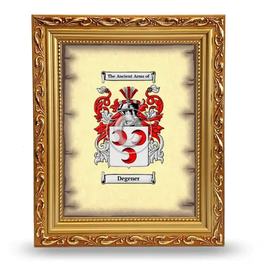 Degener Coat of Arms Framed - Gold