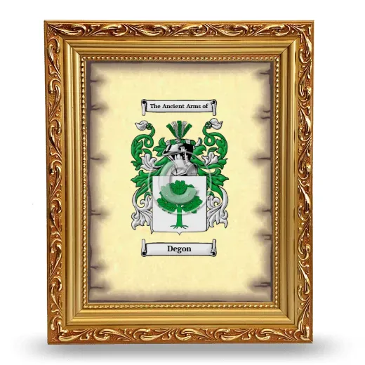 Degon Coat of Arms Framed - Gold