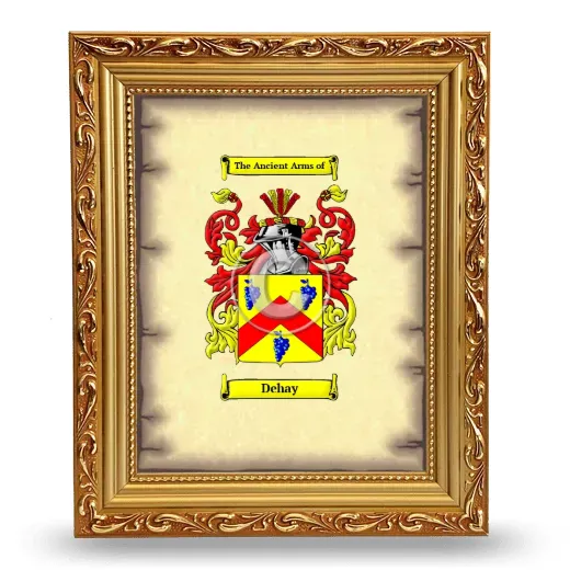 Dehay Coat of Arms Framed - Gold