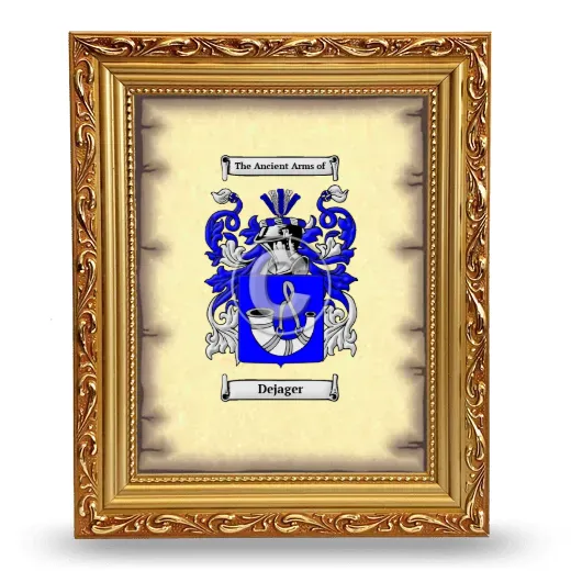 Dejager Coat of Arms Framed - Gold