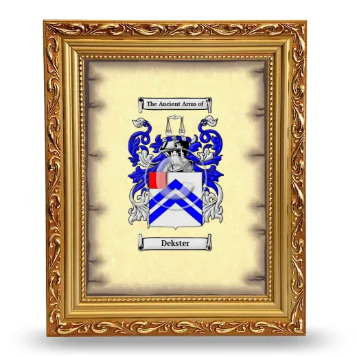 Dekster Coat of Arms Framed - Gold
