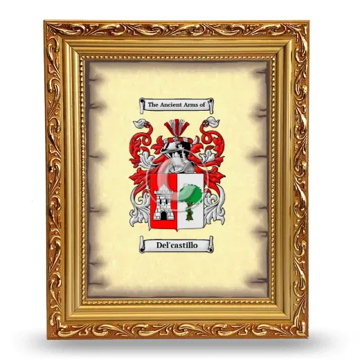 Del'castillo Coat of Arms Framed - Gold