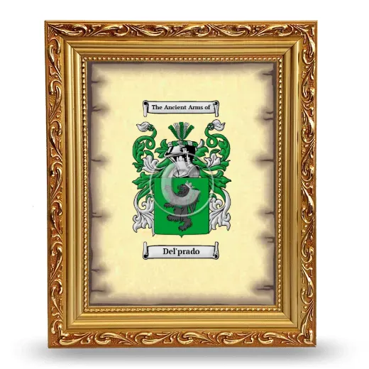 Del'prado Coat of Arms Framed - Gold
