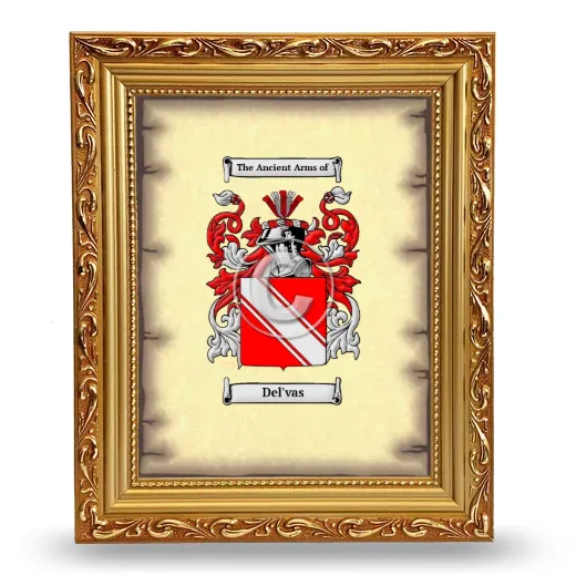Del'vas Coat of Arms Framed - Gold