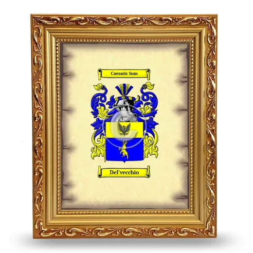 Del'vecchio Coat of Arms Framed - Gold