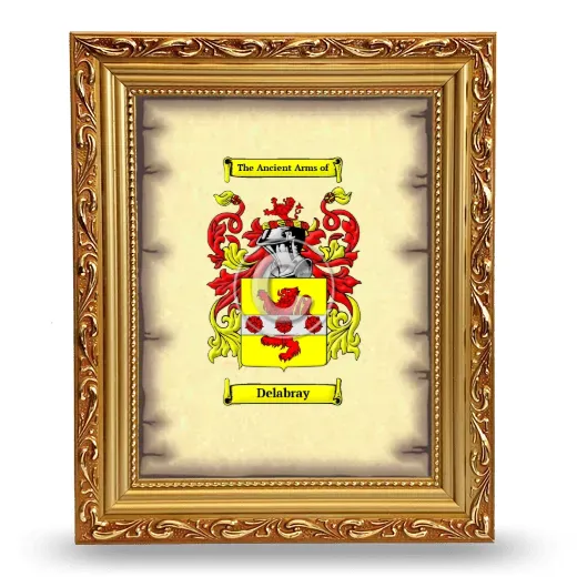 Delabray Coat of Arms Framed - Gold