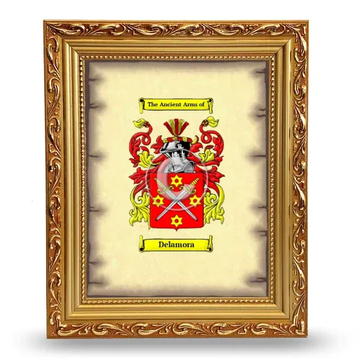 Delamora Coat of Arms Framed - Gold
