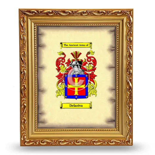 Delariva Coat of Arms Framed - Gold