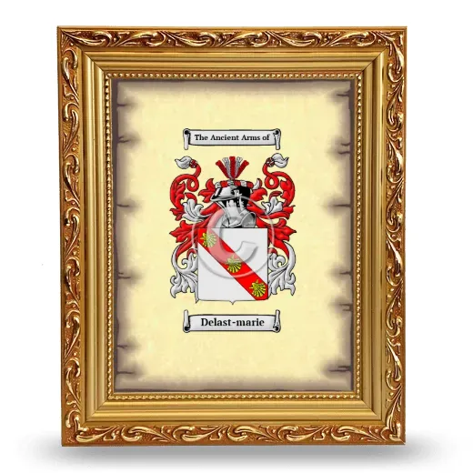 Delast-marie Coat of Arms Framed - Gold