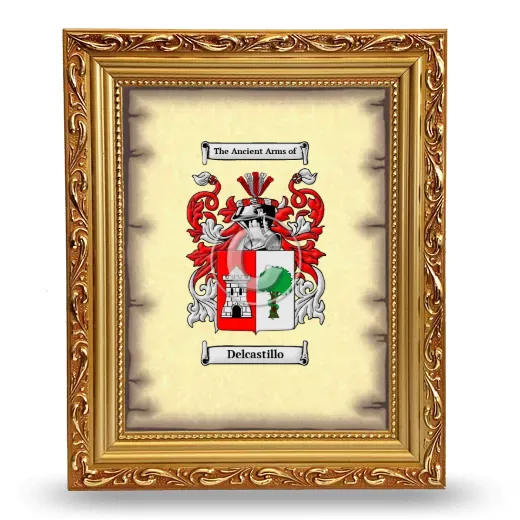 Delcastillo Coat of Arms Framed - Gold