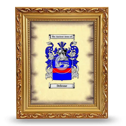 Deleone Coat of Arms Framed - Gold