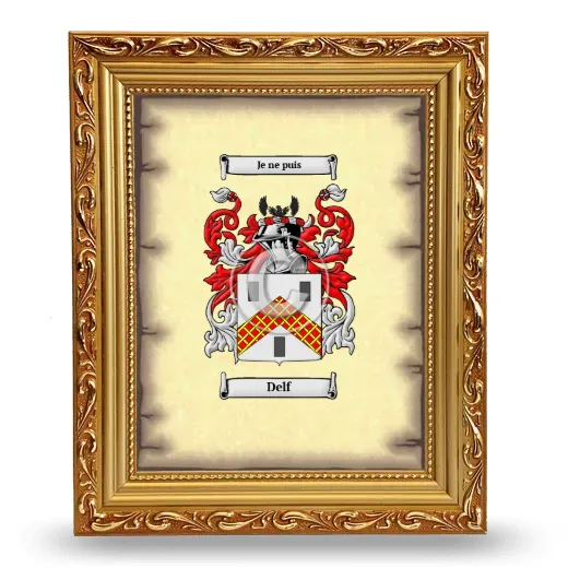 Delf Coat of Arms Framed - Gold