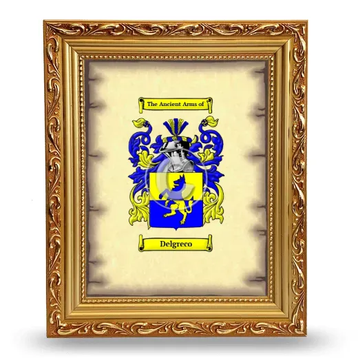 Delgreco Coat of Arms Framed - Gold