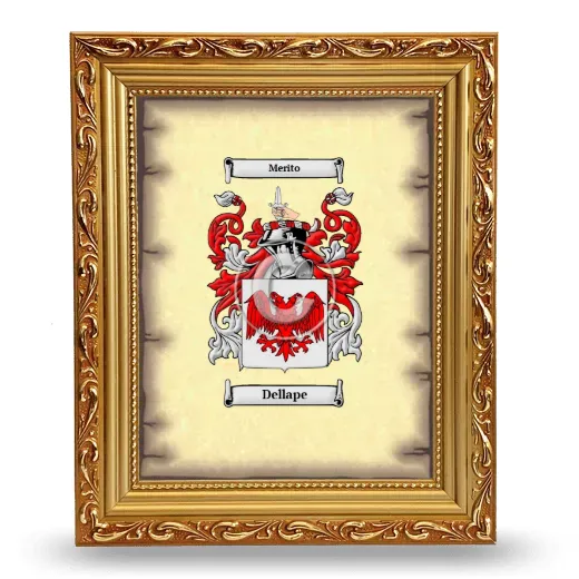 Dellape Coat of Arms Framed - Gold