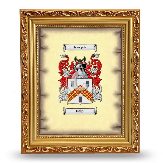 Delp' Coat of Arms Framed - Gold