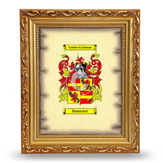 Demester Coat of Arms Framed - Gold