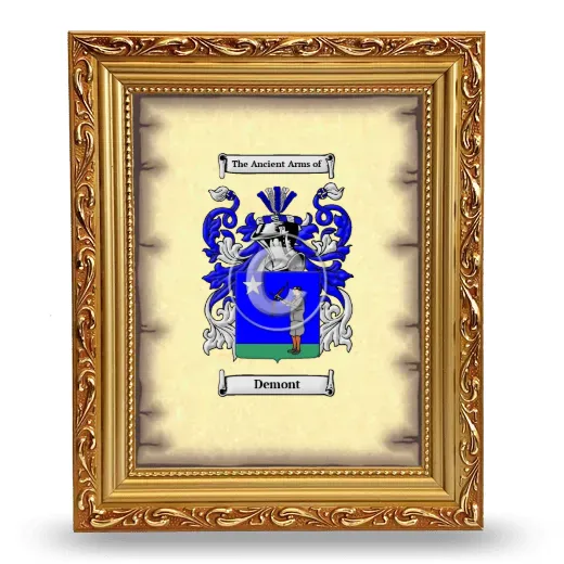 Demont Coat of Arms Framed - Gold