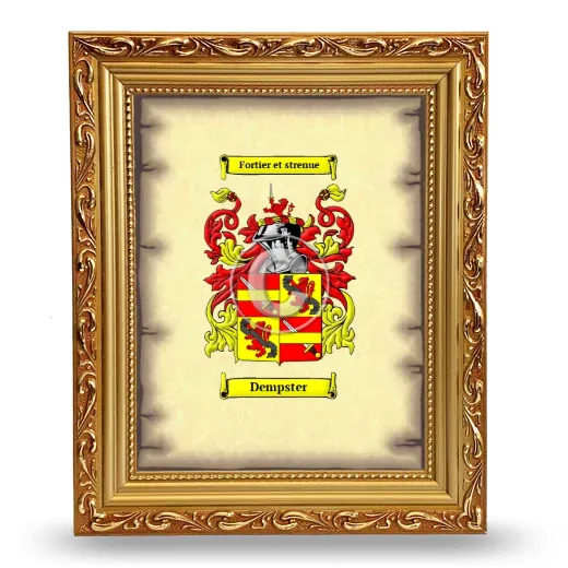 Dempster Coat of Arms Framed - Gold