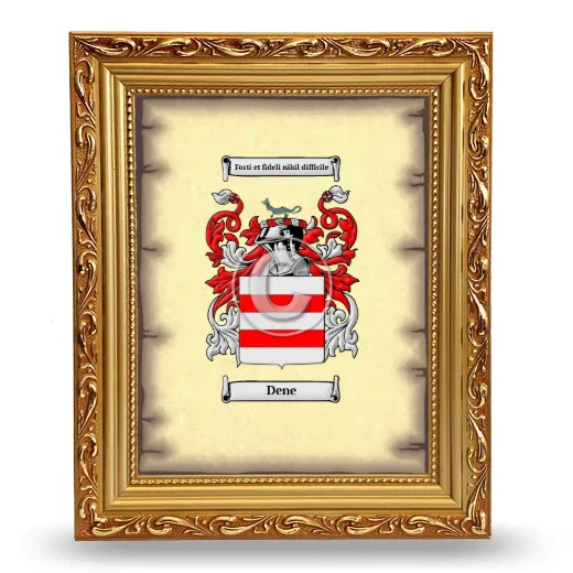 Dene Coat of Arms Framed - Gold
