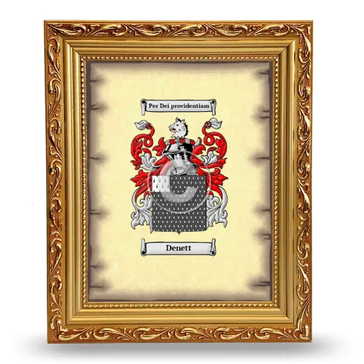 Denett Coat of Arms Framed - Gold