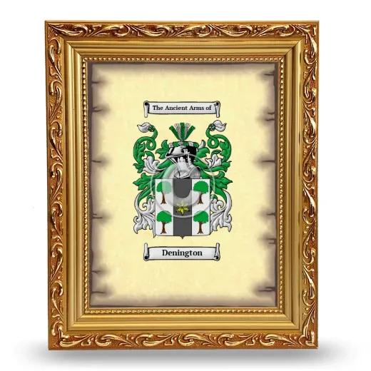 Denington Coat of Arms Framed - Gold