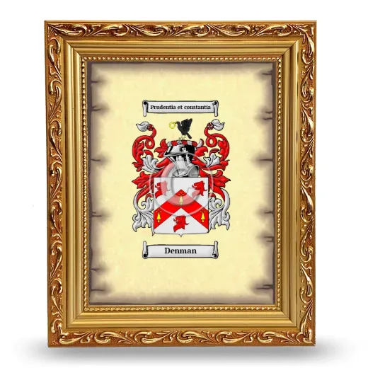 Denman Coat of Arms Framed - Gold